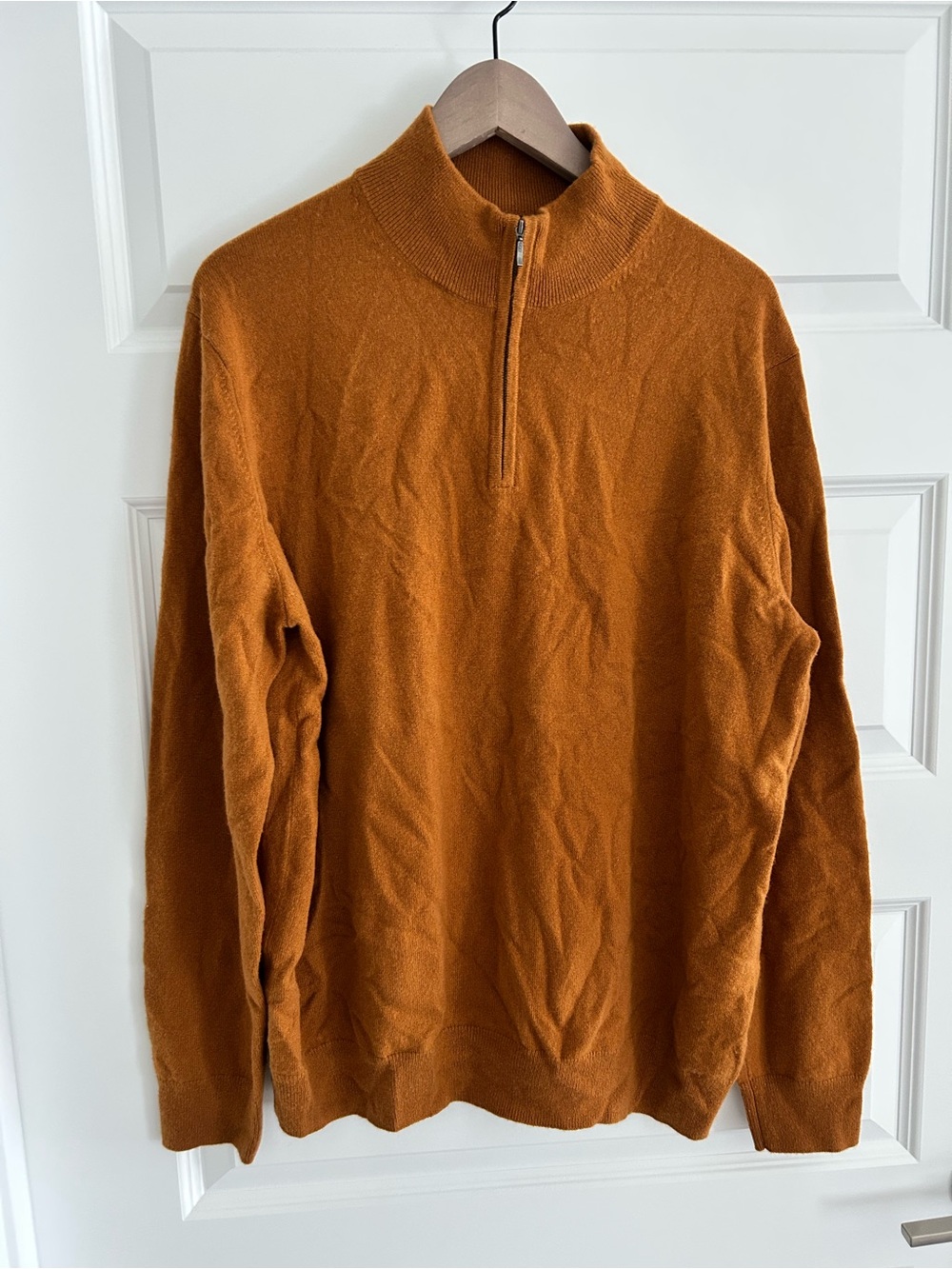Charles Tyrwhitt Men’s Cashmere 1/4 Zip Sweater Brown Size XL
